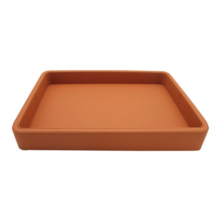 OLYMPIA TABA TERRACOTTA ORTA BOY DERİ TEPSİ 30x41x5