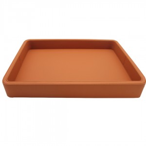 OLYMPIA TABA - TERRACOTTA  BÜYÜK BOY DERİ TEPSİ 35x47x6