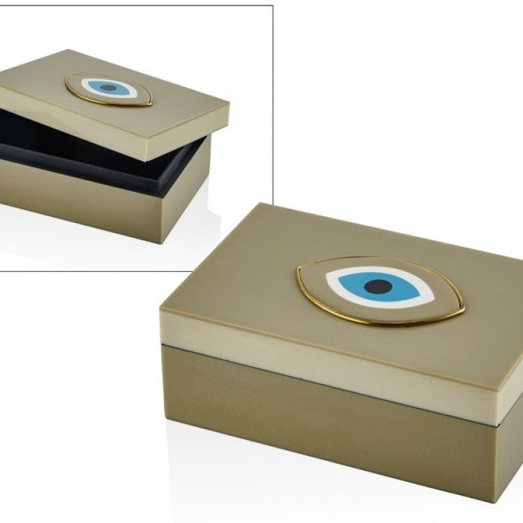 EVIL EYE RESIN RECTANGULAR BOX 20x13x8cm