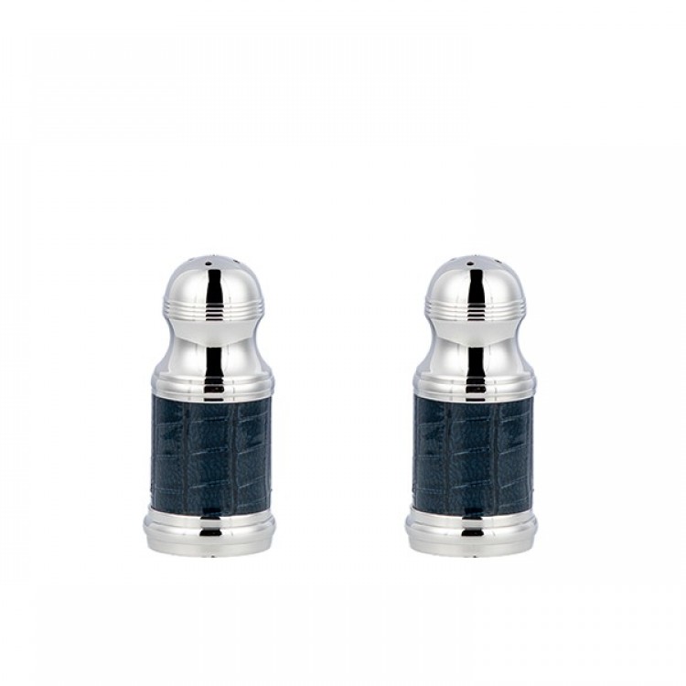 BLUE CROCO LEATHER SALT AND PEPPER 4X4X10 CM