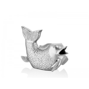 BALIK HEYKELİ - CURVED SILVER FISH 25X13X20 CM