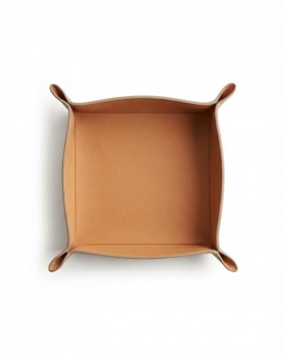 DERİ TABAK İKİ RENK TAUPE TERRACOTTA 20x20cm