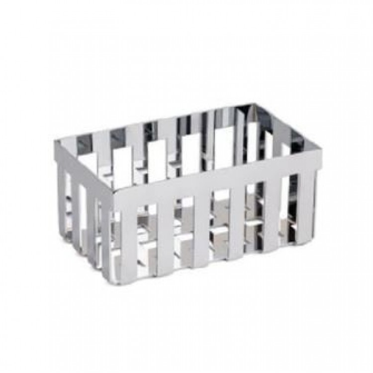 PARLAK KROM METAL BANYO HAVLU SEPETİ 9,4 x 12 x 20cm