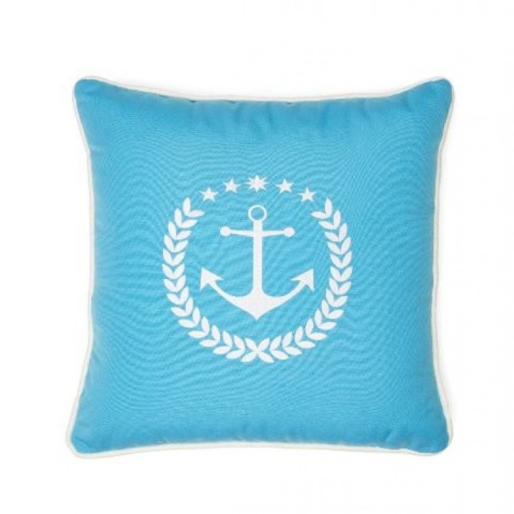 SUNBRELLA ANCHOR AZURE NAKIŞLI YASTIK 45x45cm