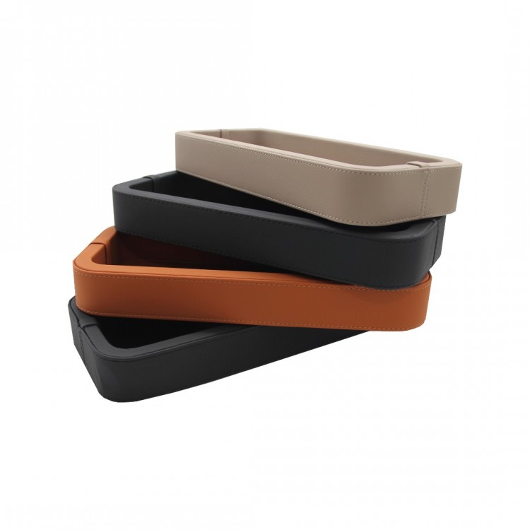 SİYAH-TAUPE  ÇİFT RENK RENK  OLYMPIA DERİ  TEPSİ 13x30x4 cm