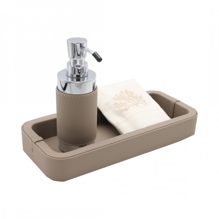 TAUPE OLYMPIA DERİ TEPSİ 13x30x4