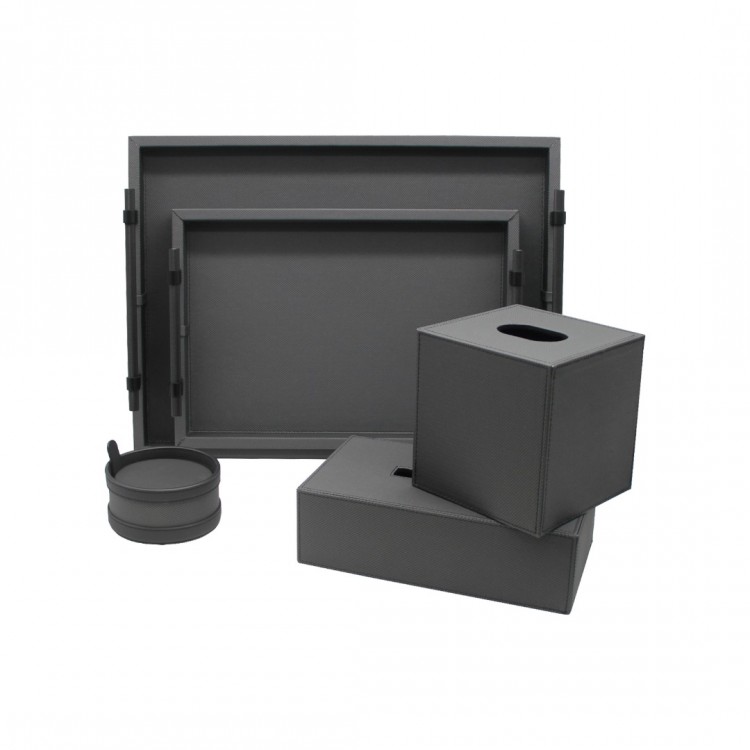 SİYAH DIAMANTE DERİ DİKDÖRTGEN MENDİL SELPAK KUTUSU 26x14x7h cm