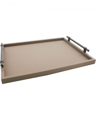 TAUPE RENK DIAMOND MODEL BÜYÜK BOY DERİ TEPSİ 28x40