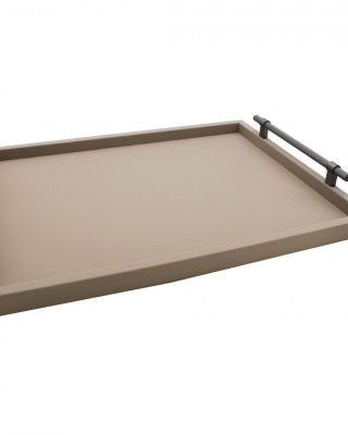 TAUPE RENK DIAMOND MODEL BÜYÜK BOY DERİ TEPSİ 38x50 