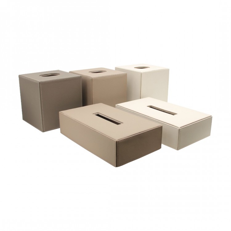 TAUPE DIAMANTE DERİ MENDİL SELPAK KUTUSU 26x14x7h cm