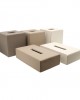 TAUPE DIAMANTE DERİ MENDİL SELPAK KUTUSU 26x14x7h cm