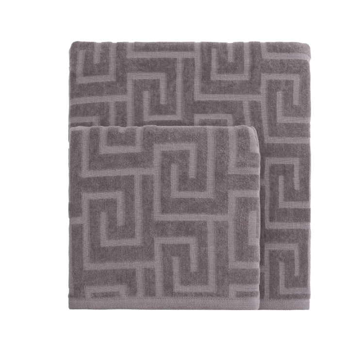 500GSM GREEK DESENLİ COOL GRAY RENK HAVLU 90x150cm