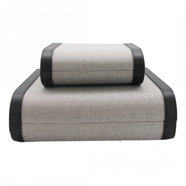 İKİLİ  DERİ  DETAYLI DEKORATİF KUTU