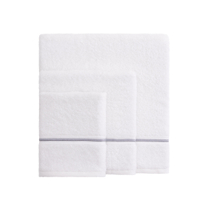 500GSM BEYAZ TEK SIRA GRİ PİKOLU PİKOLU HAVLU 30x50cm
