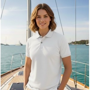 PAMUK POLO YAKA TSHIRT KADIN BEYAZ RENK