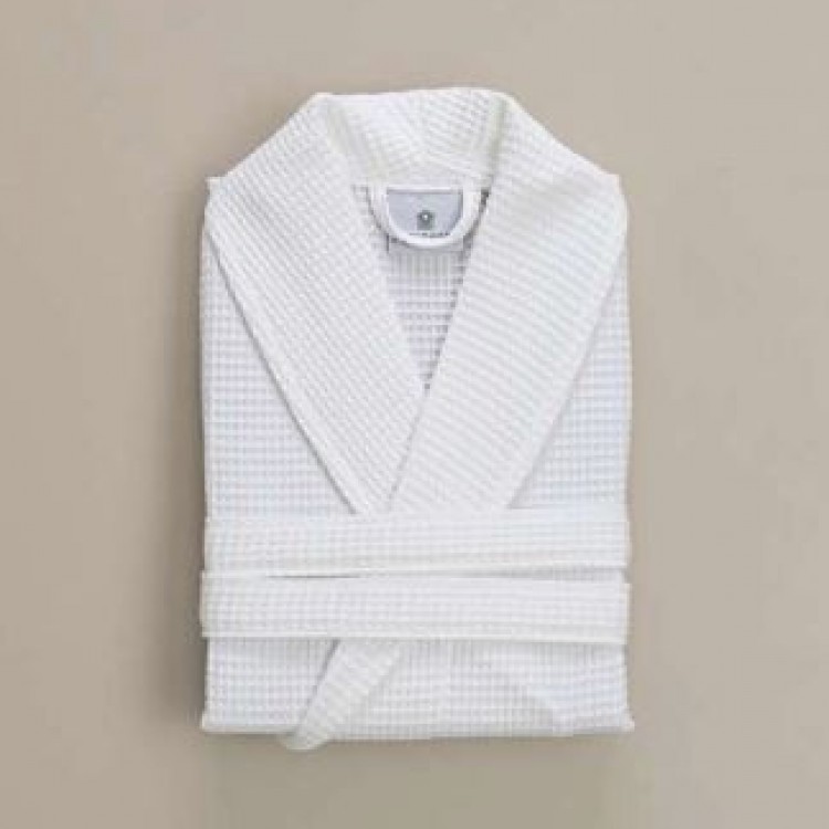 BEYAZ PİKE BORNOZ - ERKEK