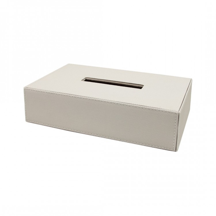 BEYAZ DIAMANTE SNOW DİKDÖRTGEN DERİ MENDİL SELPAK KUTUSU 26x15x9cm