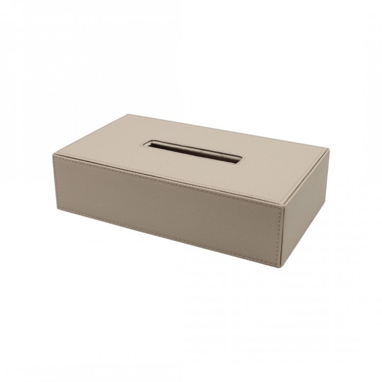 TAUPE DIAMANTE DERİ MENDİL SELPAK KUTUSU 26x14x7h cm