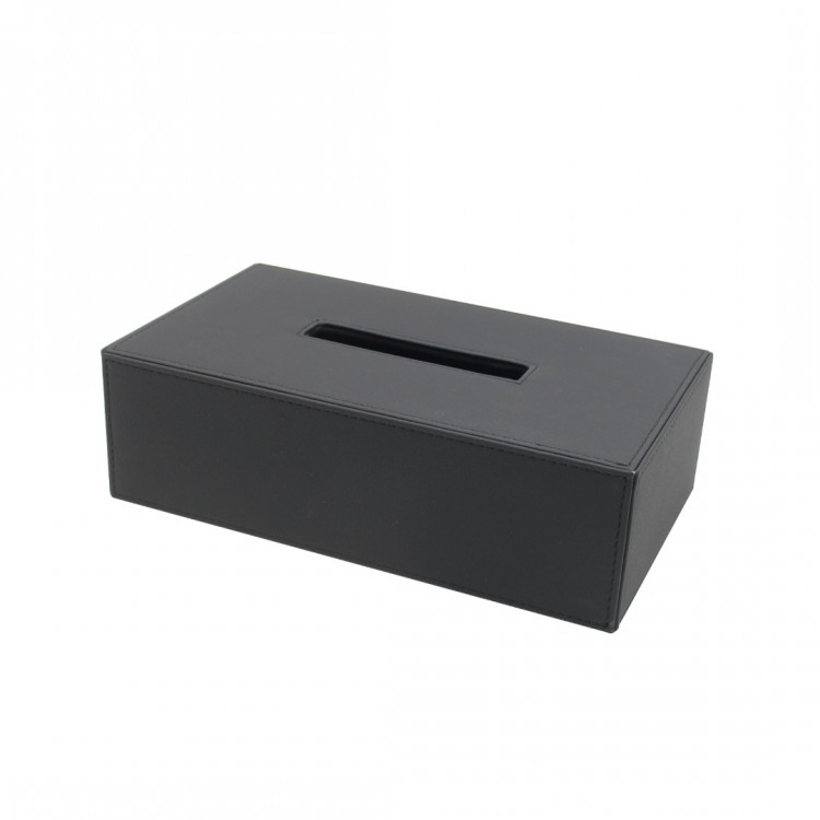 SİYAH DERİ MENDİL SELPAK KUTUSU 26x14x7cm