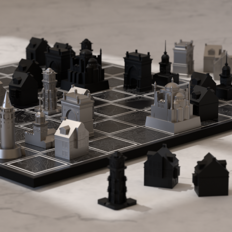 SKYLINE CHESS ISTANBUL EDITION PASLANMAZ ÇELİK HEDİYE KUTULU SATRANÇ TAKIMI