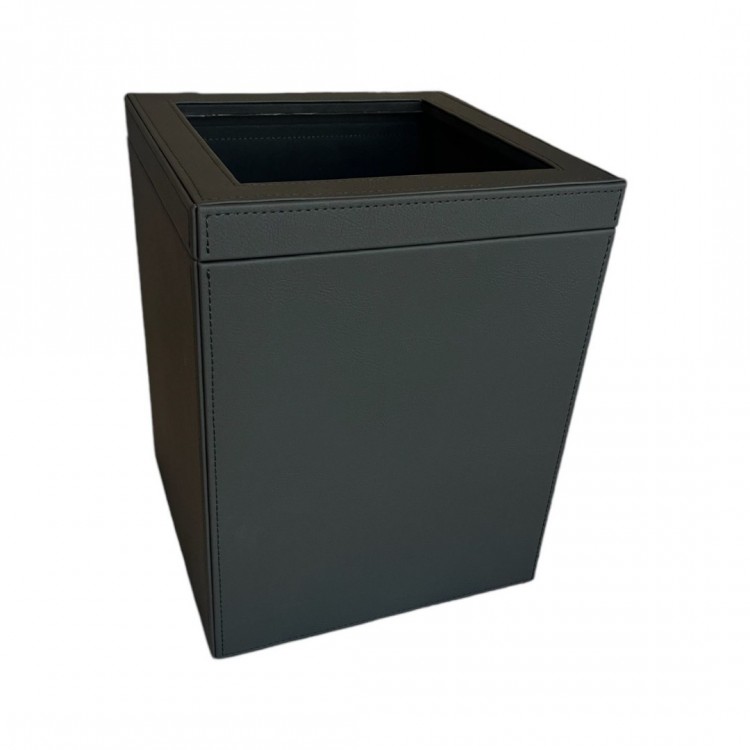 DERİ ÇÖP KUTUSU TAUPE RENK 20x20
