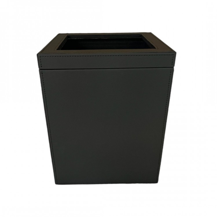 DERİ ÇÖP KUTUSU TAUPE RENK 20x20