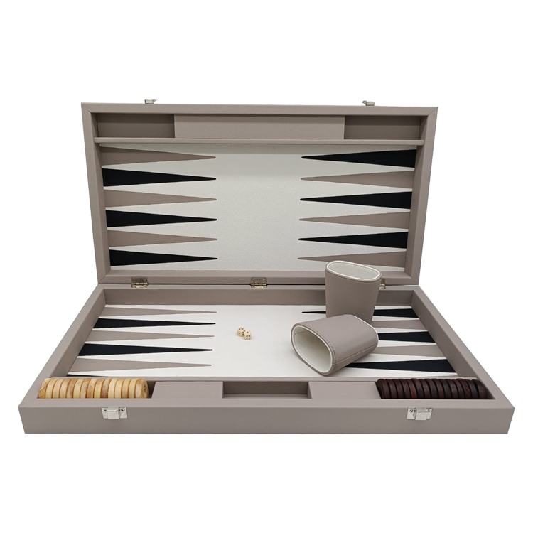 TAUPE BÜYÜK DERİ TAVLA 28,5x52 cm