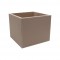 DEKORATİF KUTU TAUPE DERİ 21x21x17h cm