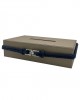 HALAT DETAYLI DİKDÖRTGEN DERİ TAUPE  MENDİL SELPAK KUTUSU 26x15x9cm