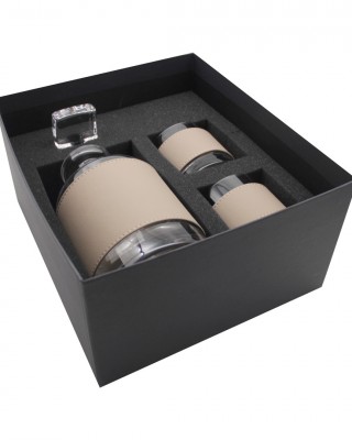 VİSKİ SETİ SİLİNDİR KARAF SPRADLING TAUPE DERİ 