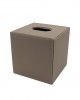 TAUPE DERİ KÜP MENDİL SELPAK KUTUSU 15x15x15cm