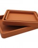OLYMPIA TABA TERRACOTTA ORTA BOY DERİ TEPSİ 30x41x5