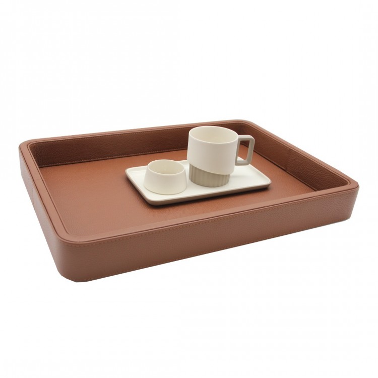 KAHVERENGİ OLYMPIA HAKİKİ DERİ BÜYÜK BOY TEPSİ 35x47x6