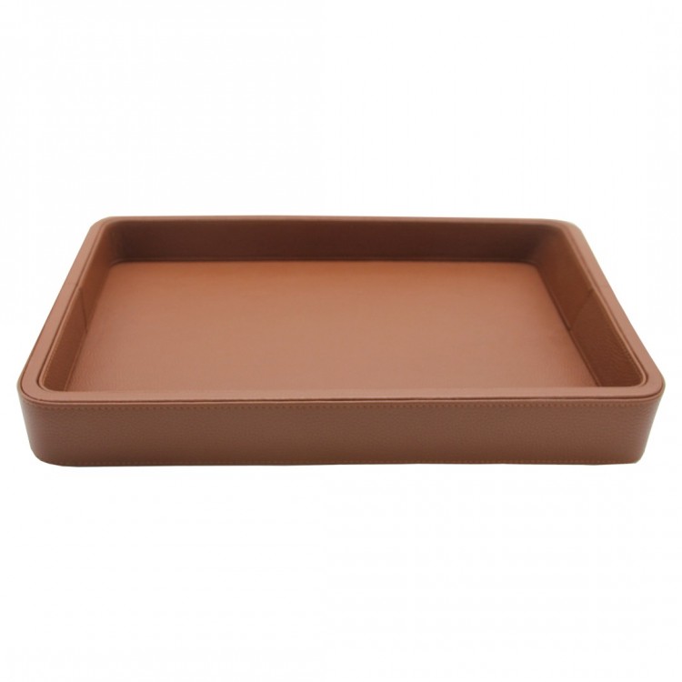 KAHVERENGİ OLYMPIA HAKİKİ DERİ BÜYÜK BOY TEPSİ 35x47x6