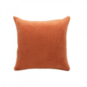 TURUNCU FİTİLLİ KADİFE KUMAŞ İÇ MEKAN DEKORATİF YASTIK