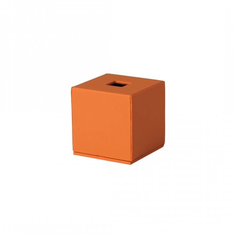 TERRACOTTA DERİ KÜP MENDİL KUTUSU PEÇETELİK