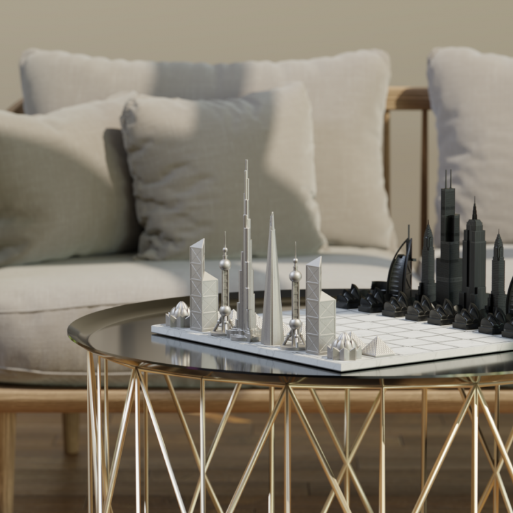 SKYLINE CHESS WORLD ICONS EDITION PASLANMAZ ÇELİK HEDİYE KUTULU SATRANÇ SETİ