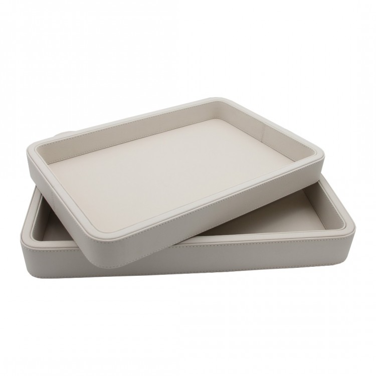 SPRADLING WEISS BEYAZ DERİ ORTA BOY TEPSİ 30*41*5