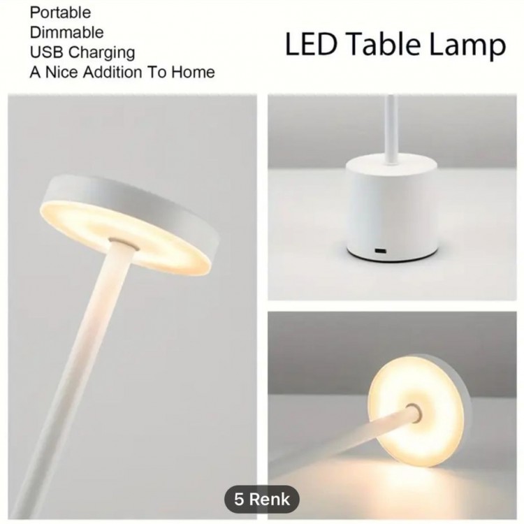 ŞARJ EDİLEBİLİR  MASA LAMBASI  BEYAZ