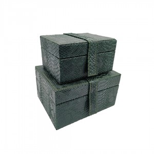 İKİLİ KROKO YEŞİL DERİ  DEKORATİF KUTU