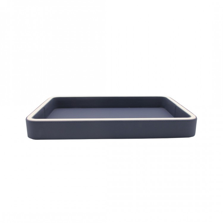 OLYMPIA LACİVERT - BEYAZ KÜÇÜK BOY TEPSİ 28x36x4 cm