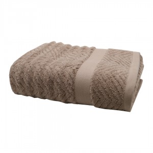 ZİKZAK JAKARLI SOFT TAUPE RENK HAVLU 480GSM 50x90cm