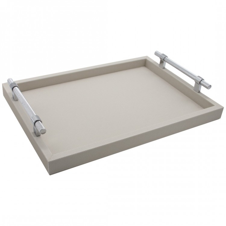 BEYAZ - WHITE RENK  DIAMOND MODEL BÜYÜK BOY DERİ TEPSİ 38x50