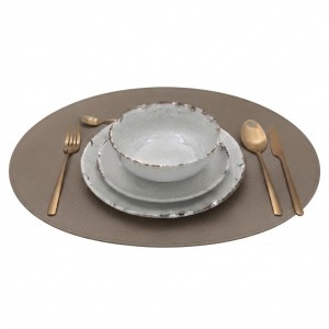 TAUPE OVAL DERİ AMERİKAN SERVİSİ TAUPE OVAL DERİ AMERİKAN SERVİSİ