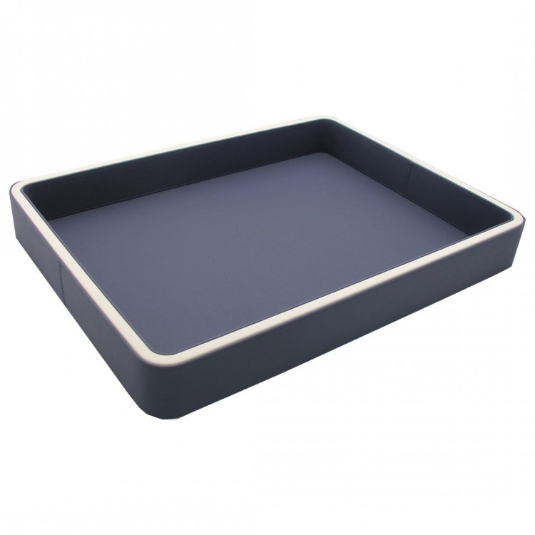 OLYMPIA LACİVERT - BEYAZ BÜYÜK BOY TEPSİ 35x47x6