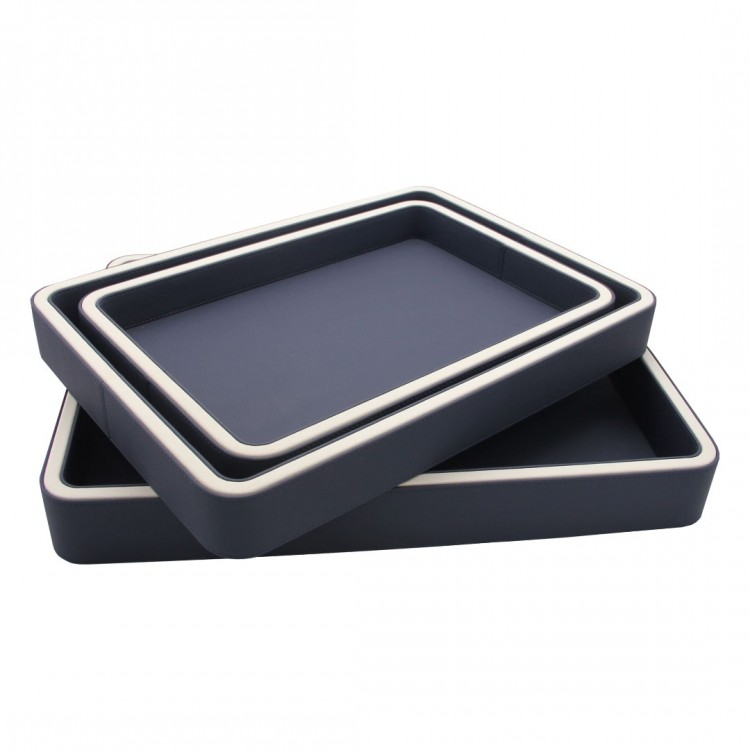 OLYMPIA LACİVERT - BEYAZ BÜYÜK BOY TEPSİ 35x47x6