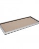 TAUPE DERİLİ TEZGAH ÜSTÜ PARLAK KROM DİKDÖRTGEN  TEPSİ 30X13X1 cm