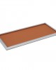 TERRACOTTA DERİLİ TEZGAH ÜSTÜ PARLAK KROM DİKDÖRTGEN  TEPSİ 30X13X1 cm