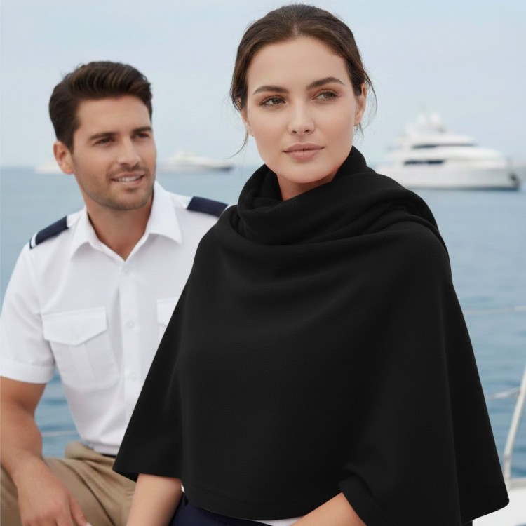 POLAR ŞAL - SİYAH 70x170cm (LOGO NAKIŞ DAHİL)