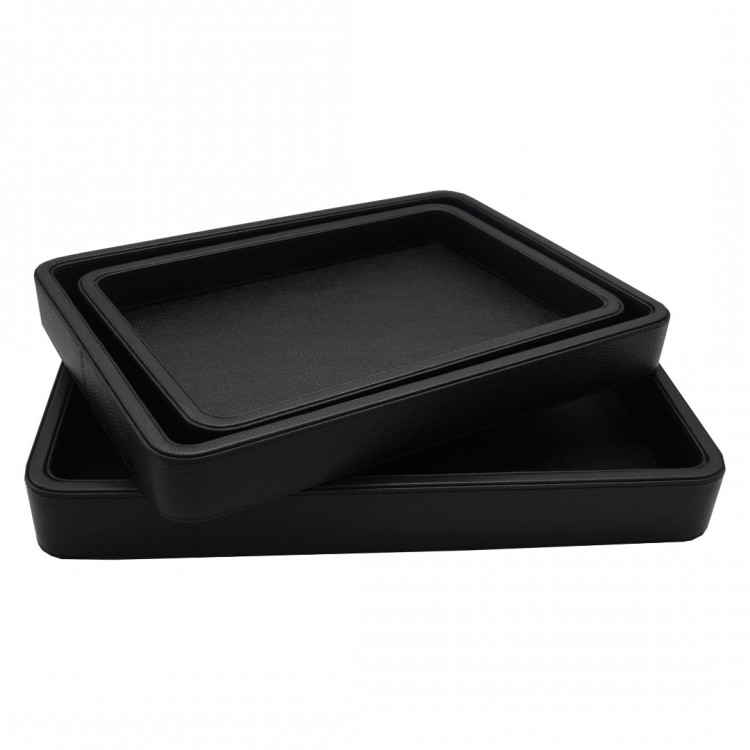 SİYAH OLYMPIA HAKİKİ DERİ KÜÇÜK BOY TEPSİ 25x36x4